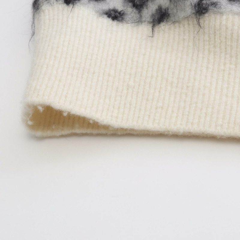 路易威登 Monogram 羊毛尼龍馬海毛混紡拉絨開襟羊毛衫，米色、黑色、灰色，二手-7