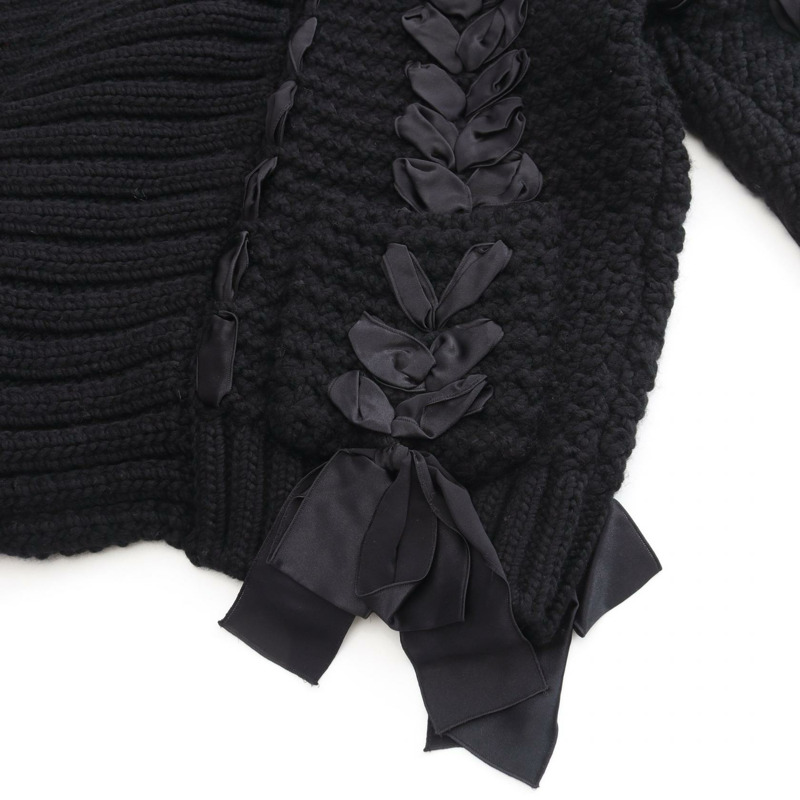 Dior 羊毛絲混紡黑色開襟衫，二手女款 XS 碼-4