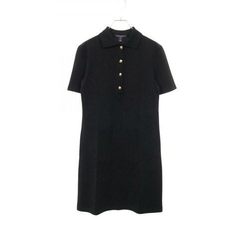 路易威登 Monogram Piqu Polo 衫連身裙，純棉材質，黑色，二手，女款 M 碼