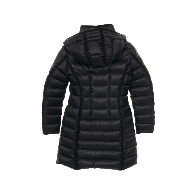 MONCLER HERMINE 長款羽絨外套 尼龍 黑色 二手 女款 0碼-1