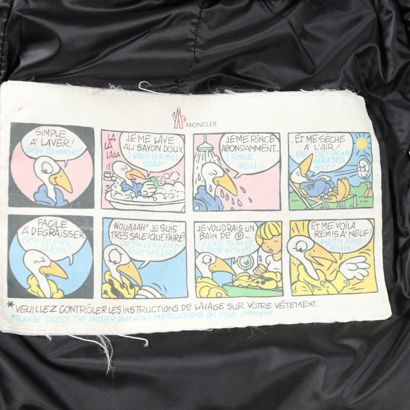 MONCLER HERMINE 長款羽絨外套 尼龍 黑色 二手 女款 0碼-5
