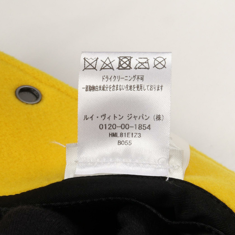 路易威登刺繡棒球夾克，羊毛皮革材質，黃色/黑色，二手男士款-3