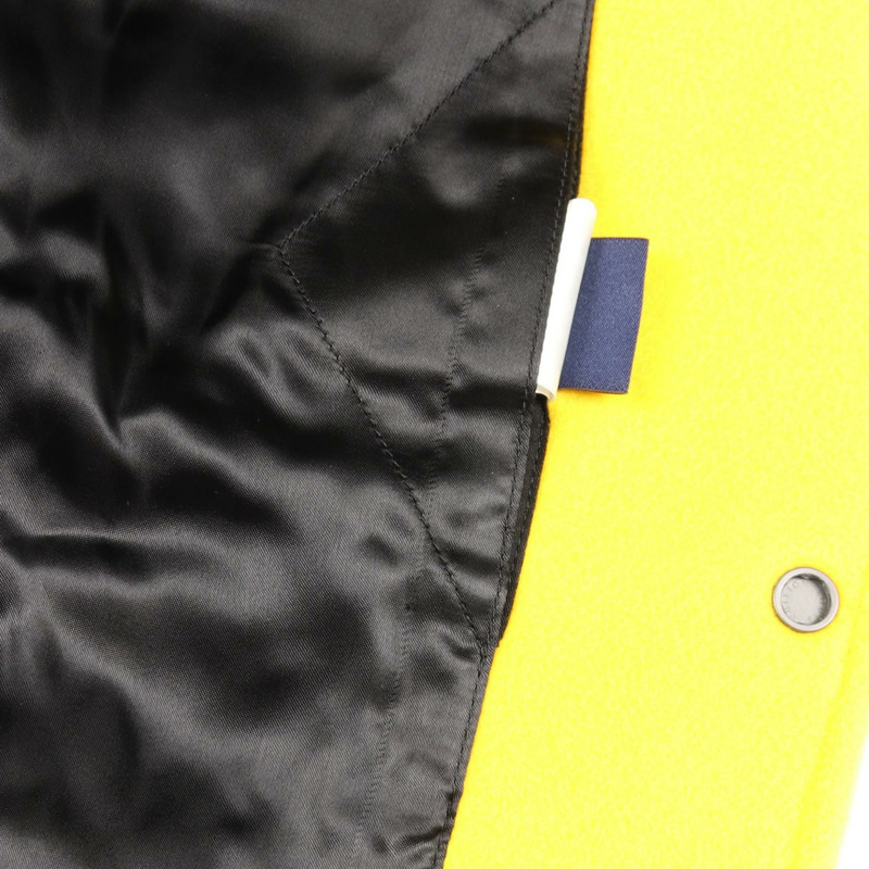 路易威登刺繡棒球夾克，羊毛皮革材質，黃色/黑色，二手男士款-6