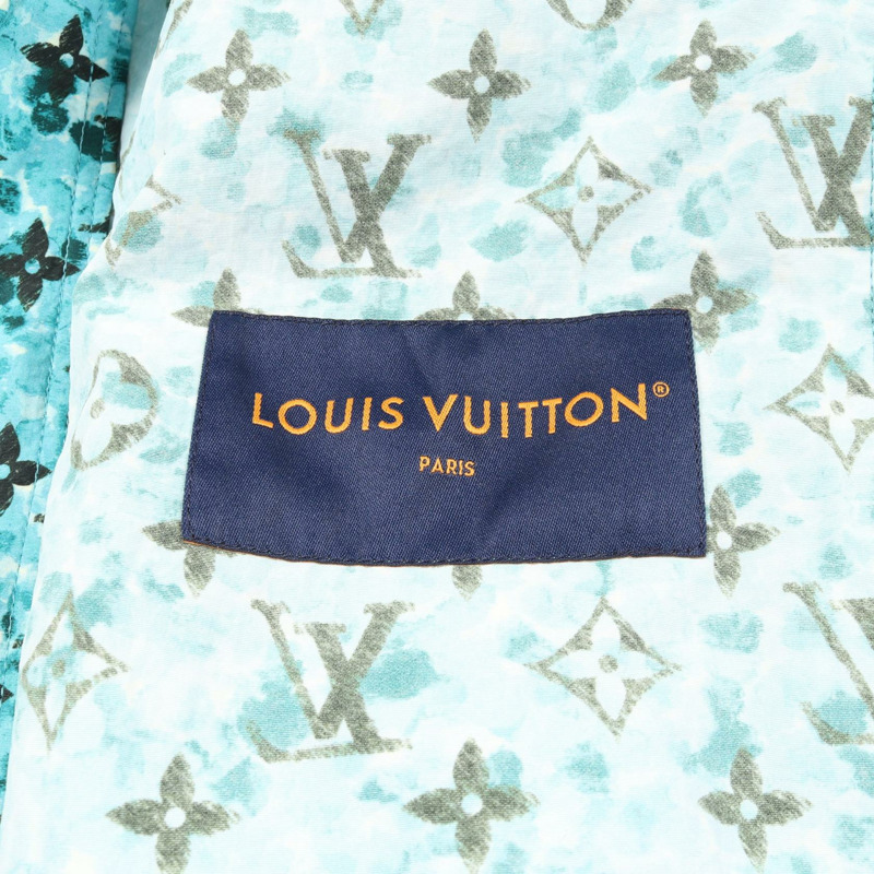 路易威登 Monogram Mountain 連帽衫，尼龍材質，藍白相間，二手男款 50 碼-2