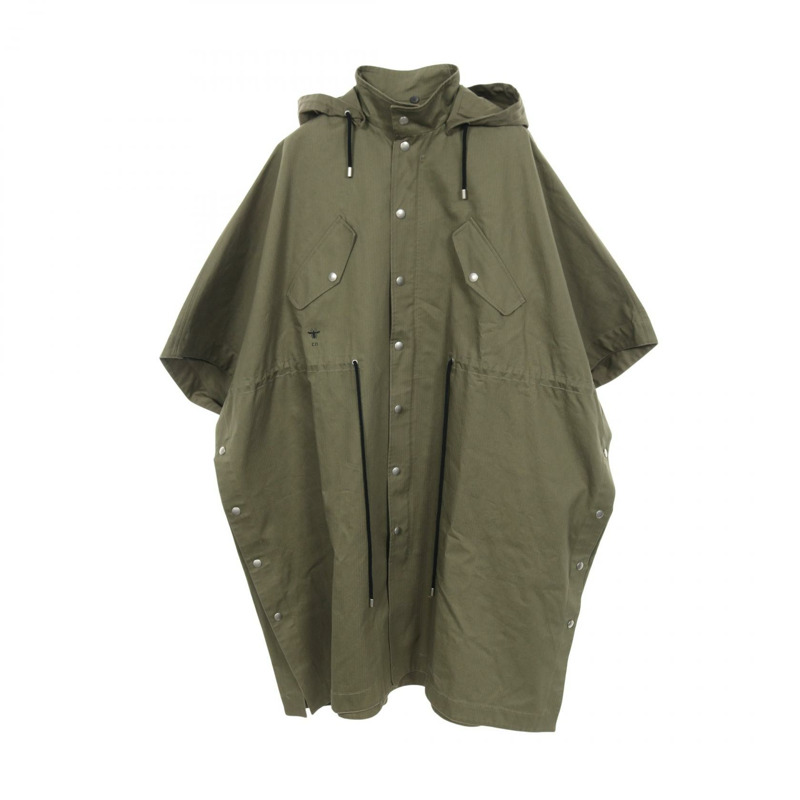 Dior 斗篷外套 857M82A3726 棉質卡其色 二手 女款 XS 號 CD-0