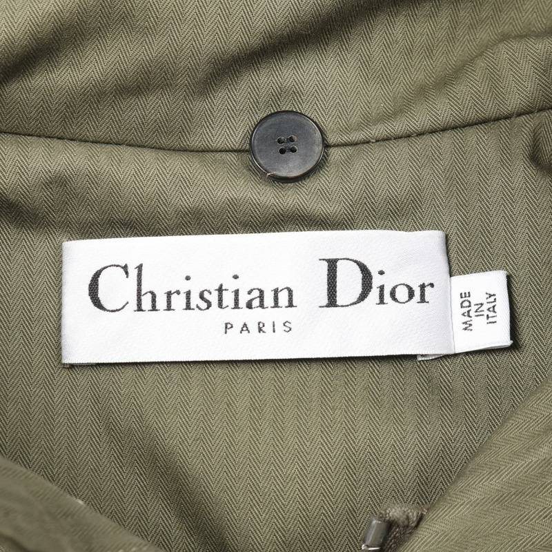 Dior 斗篷外套 857M82A3726 棉質卡其色 二手 女款 XS 號 CD-2