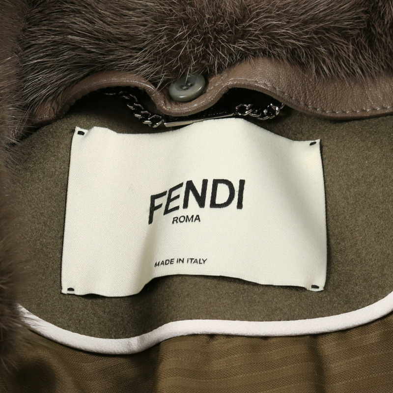 FENDI 羊毛羊絨雙排扣大衣，卡其色，二手女款，38碼-2