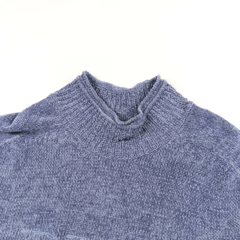 Dior Logo針織衫,人造絲棉混紡,藍色,二手男士M碼-4