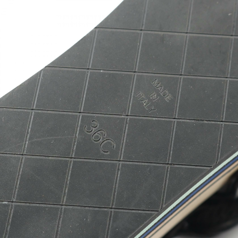 香奈兒 COCO 標誌高跟涼鞋 #36 黑色皮革二手女鞋 CC-5