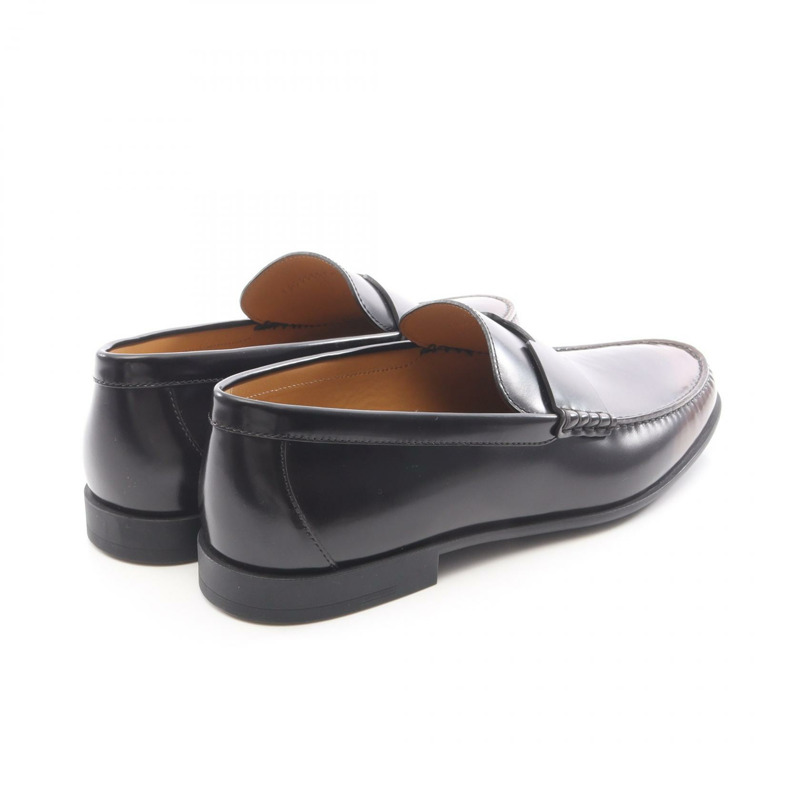 愛馬仕 Duke 男士黑色棕色真皮樂福鞋（二手）-1