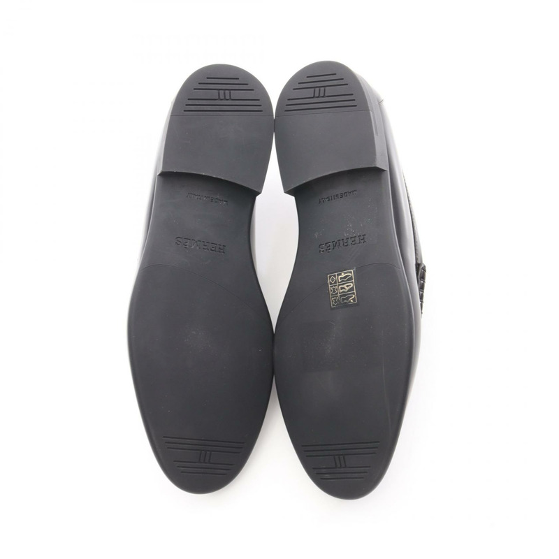 愛馬仕 Duke 男士黑色棕色真皮樂福鞋（二手）-3