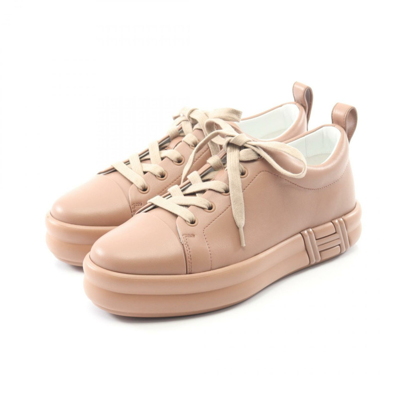 愛馬仕 Happy 運動鞋 #37 棕色皮革二手女鞋-0