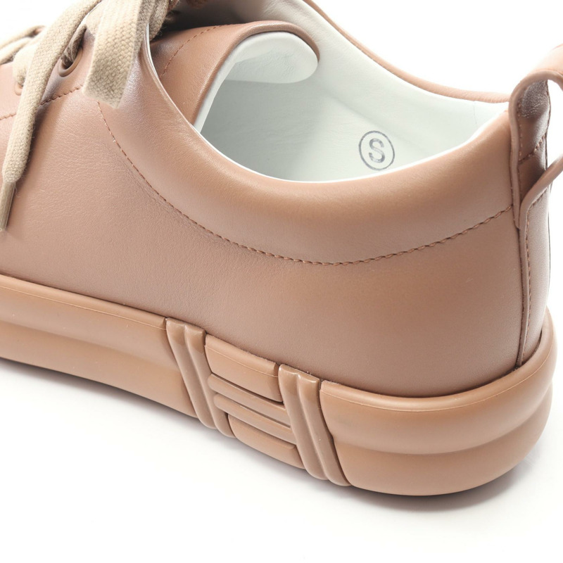 愛馬仕 Happy 運動鞋 #37 棕色皮革二手女鞋-10