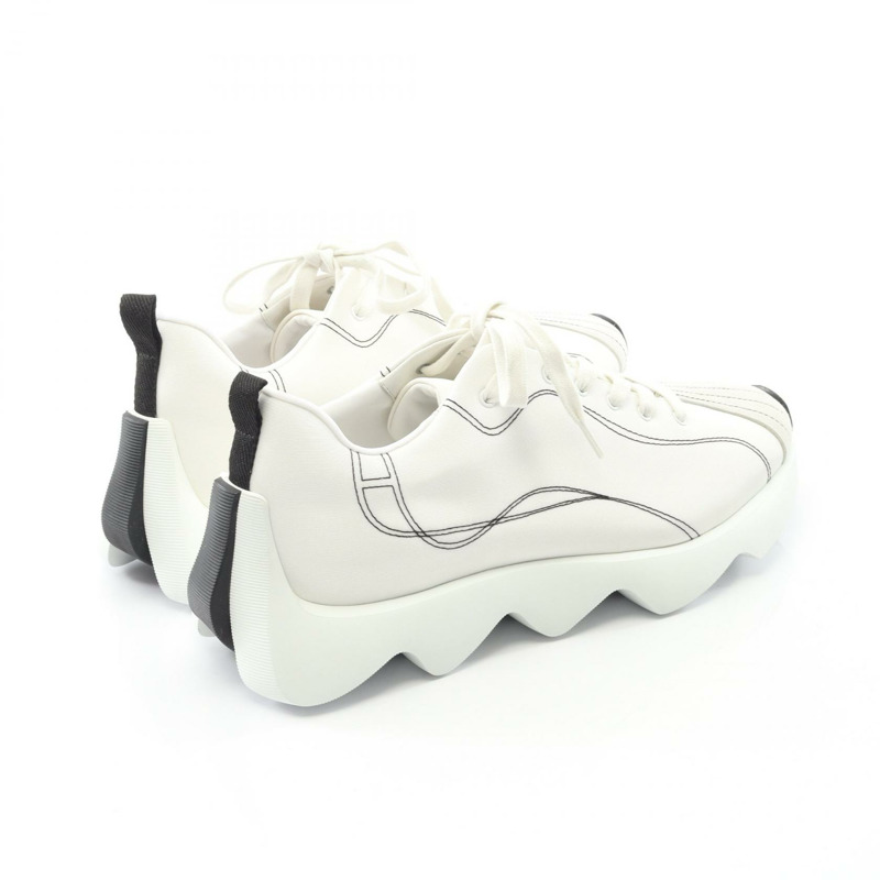 愛馬仕 Envol 運動鞋 #40 1/2 麂皮材質 白色 灰色 黑色 二手 男款-1