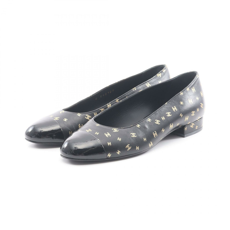 香奈兒 COCO CC 女士黑色真皮高跟鞋 #36 二手女士 Coco CC-0