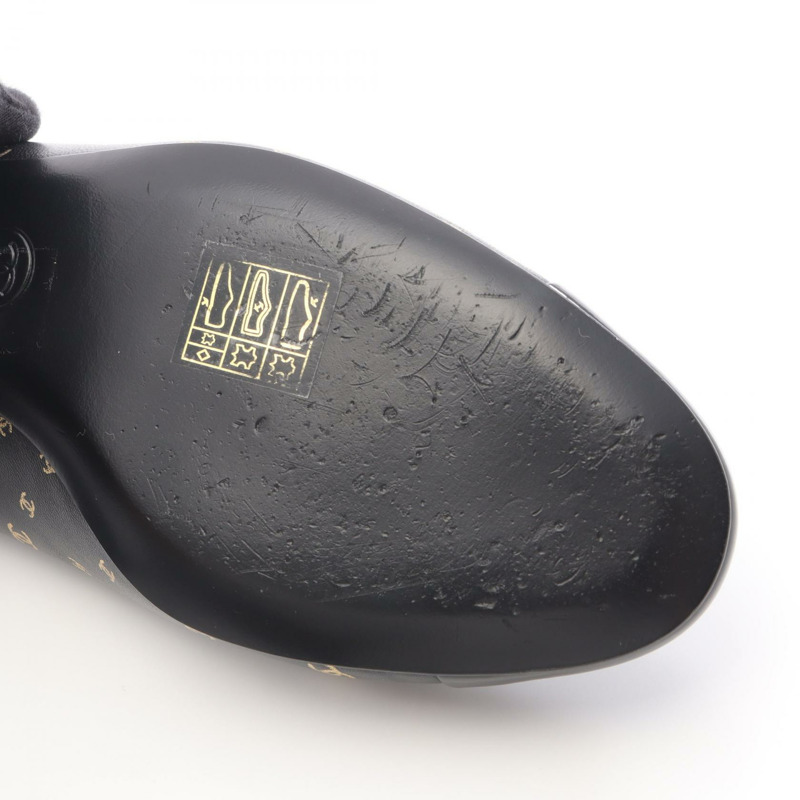 香奈兒 COCO CC 女士黑色真皮高跟鞋 #36 二手女士 Coco CC-7