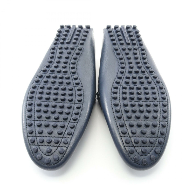 路易威登 Hockenheimring 休閒鞋,平底皮革,海軍藍,二手男士8.5碼-3