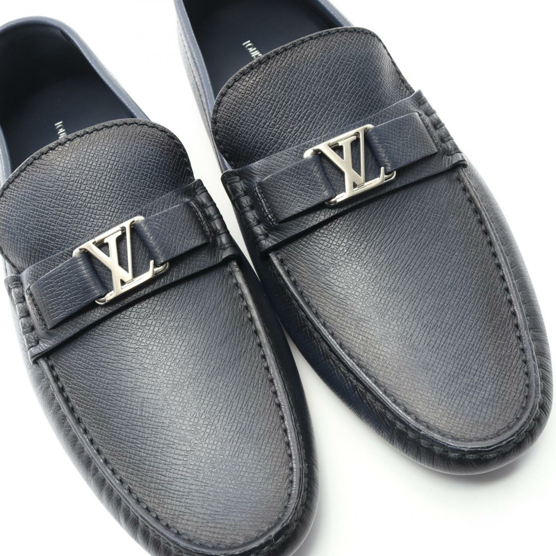 路易威登 Hockenheimring 休閒鞋,平底皮革,海軍藍,二手男士8.5碼-8