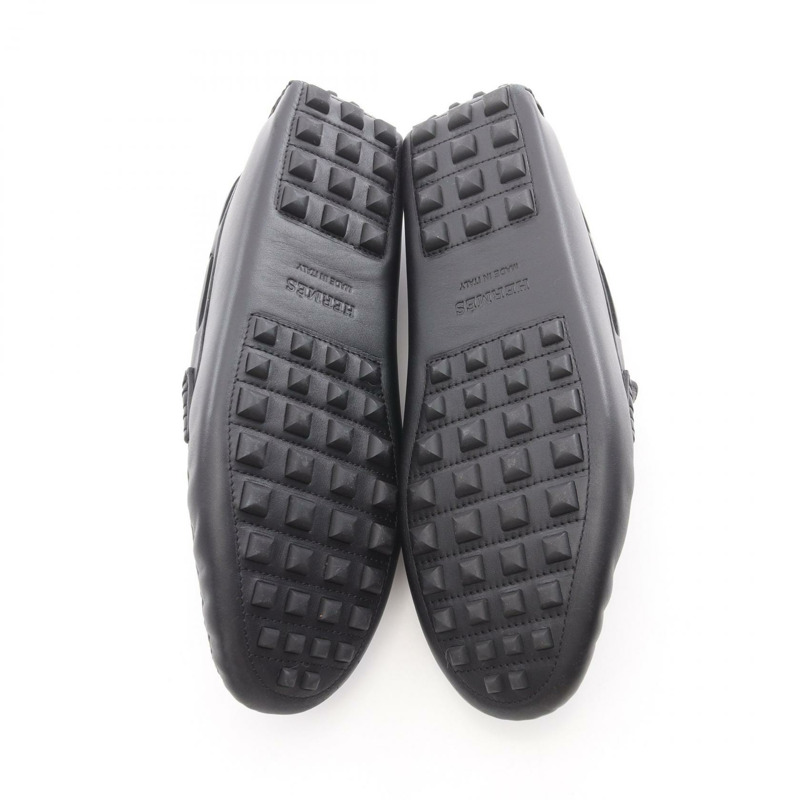 愛馬仕 Irving 黑色真皮男士莫卡辛鞋（二手）-3