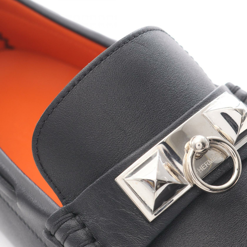 愛馬仕 Irving 黑色真皮男士莫卡辛鞋（二手）-8