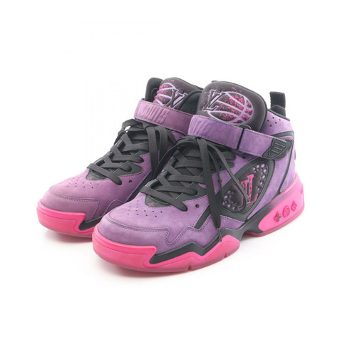 路易威登 LV 運動鞋 2line 織物紫色黑色二手男士 7 1/2 碼