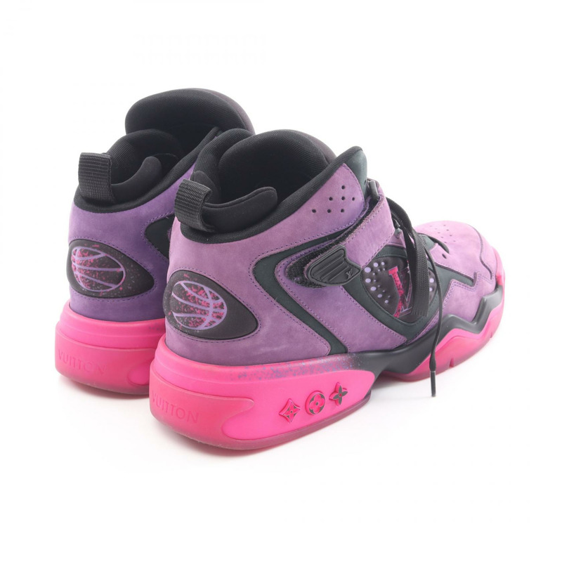 路易威登 LV 運動鞋 2line 織物紫色黑色二手男士 7 1/2 碼-1