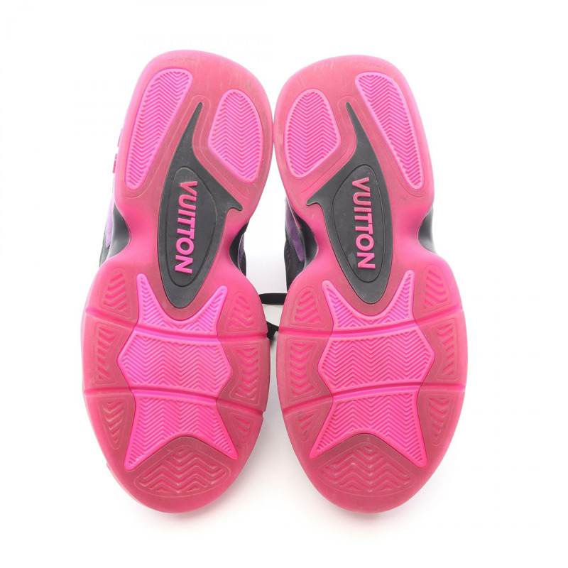 路易威登 LV 運動鞋 2line 織物紫色黑色二手男士 7 1/2 碼-3