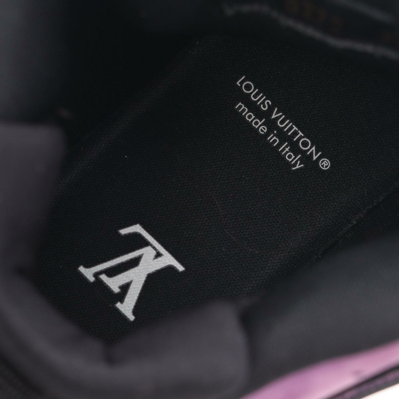 路易威登 LV 運動鞋 2line 織物紫色黑色二手男士 7 1/2 碼-4