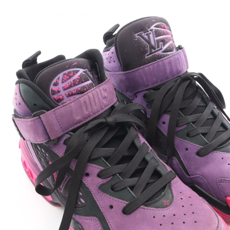 路易威登 LV 運動鞋 2line 織物紫色黑色二手男士 7 1/2 碼-6