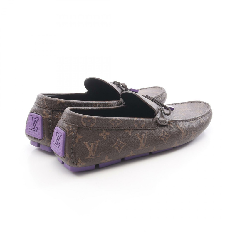 路易威登 (LOUIS VUITTON) Driver Line Monogram 樂福鞋，PVC塗層帆布，棕色/紫色，二手男款-1