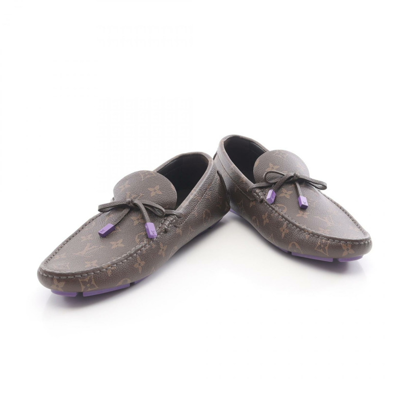 路易威登 (LOUIS VUITTON) Driver Line Monogram 樂福鞋，PVC塗層帆布，棕色/紫色，二手男款-2