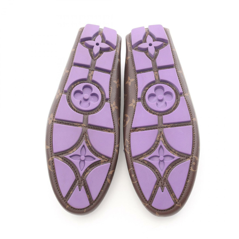 路易威登 (LOUIS VUITTON) Driver Line Monogram 樂福鞋，PVC塗層帆布，棕色/紫色，二手男款-3