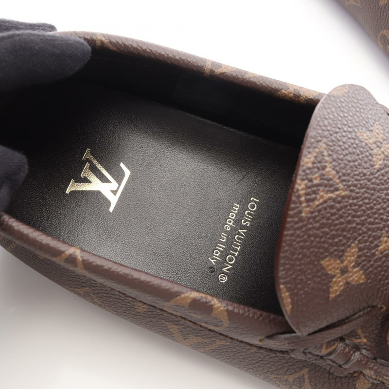 路易威登 (LOUIS VUITTON) Driver Line Monogram 樂福鞋，PVC塗層帆布，棕色/紫色，二手男款-4