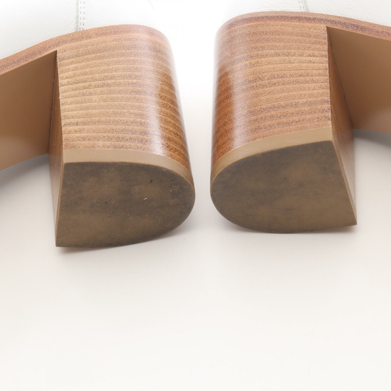 愛馬仕 Elysee 70 高跟樂福鞋 221066Z 皮革 白色 米色 二手 #36 1/2-7