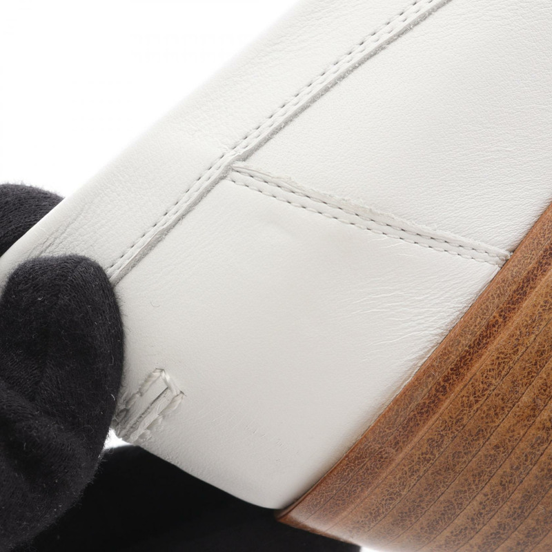 愛馬仕 Elysee 70 高跟樂福鞋 221066Z 皮革 白色 米色 二手 #36 1/2-8