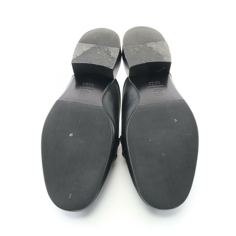 香奈兒 Boy Chanel Matelasse 穆勒涼鞋 #38 1/2 羊皮黑色二手-3