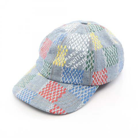 路易威登 LV 鳥形 Damier 棒球帽 M5048L 棉 藍色 多色 二手 男士