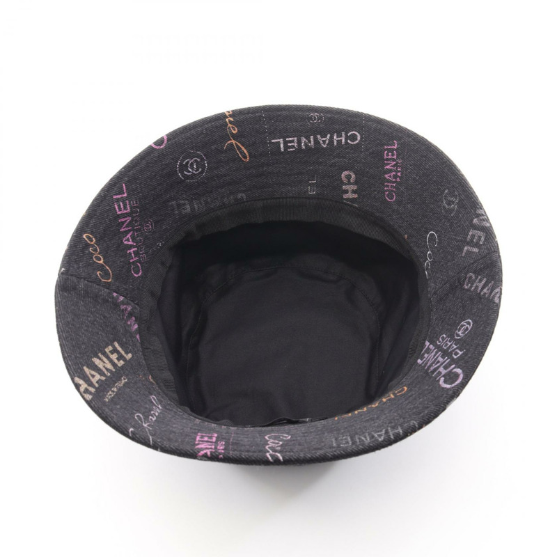香奈兒 (CHANEL) 棉質牛仔布漁夫帽,黑色多色,二手女款-2