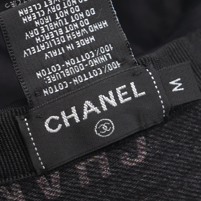 香奈兒 (CHANEL) 棉質牛仔布漁夫帽,黑色多色,二手女款-3