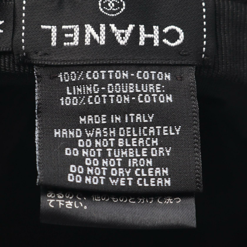 香奈兒 (CHANEL) 棉質牛仔布漁夫帽,黑色多色,二手女款-4