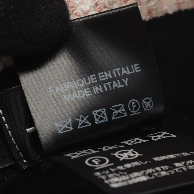 香奈兒 COCO 標誌棉質帽 白色 粉紅色 二手 女士-5