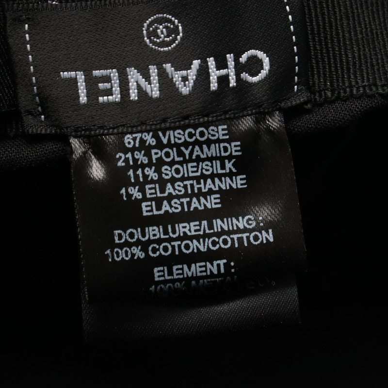 香奈兒 COCO 標誌帽,黑色黏膠纖維材質,二手女款-4