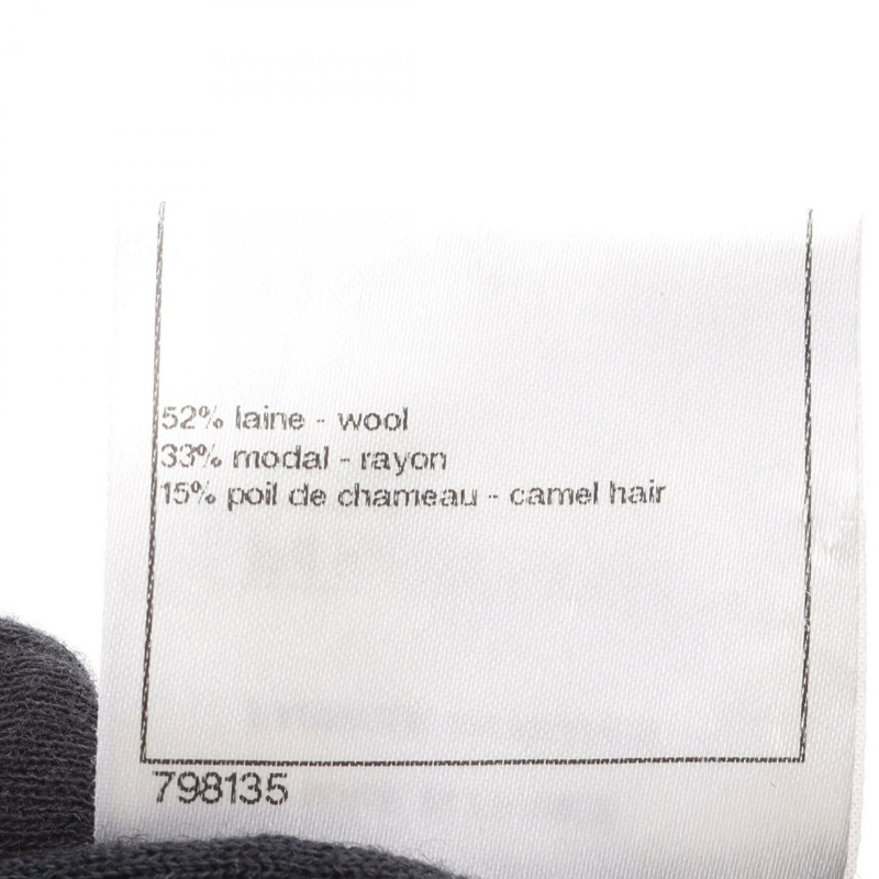 香奈兒 COCO 標誌短袖針織衫 #34 P41982 羊毛黑二手女款 CC-3