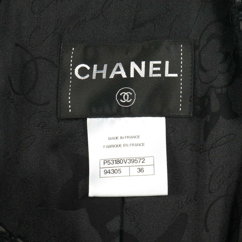 香奈兒 COCO 標誌紐帶 其他外套 P53180V39572 棉質 黑色 二手 女士-2