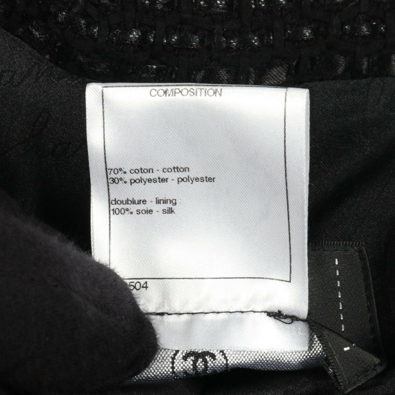 香奈兒 COCO 標誌紐帶 其他外套 P53180V39572 棉質 黑色 二手 女士-4