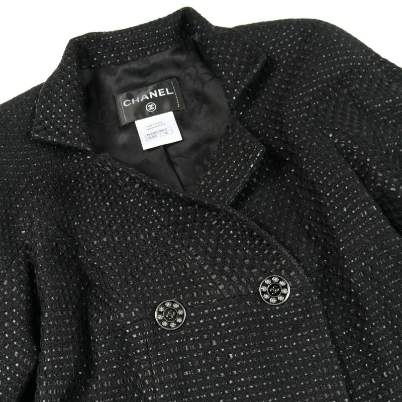 香奈兒 COCO 標誌紐帶 其他外套 P53180V39572 棉質 黑色 二手 女士-6