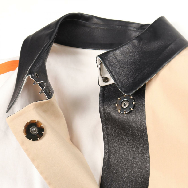 FENDI 不銹鋼領皮棉白色米色多色外套 #44 二手女裝-5