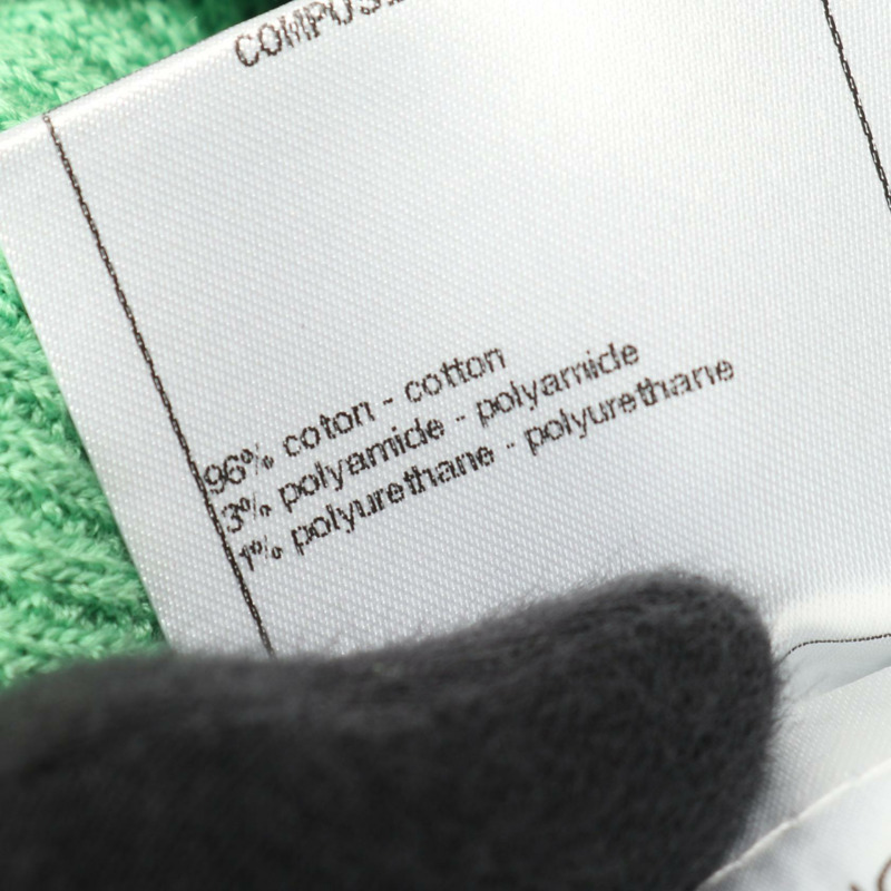 香奈兒 COCO 標誌紐帶吊帶背心 #38 棉質綠色二手女款-3