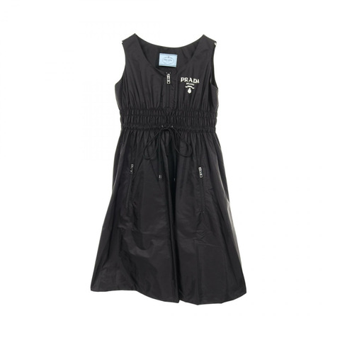 PRADA Re-Nylon 無袖洋裝 230698 黑色尼龍 logo 二手 女款 #36