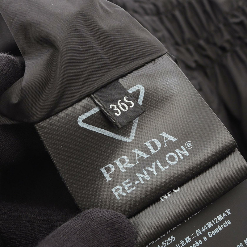 PRADA Re-Nylon 無袖洋裝 230698 黑色尼龍 logo 二手 女款 #36-5